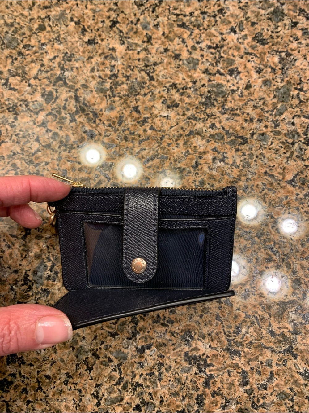 COACH Navy Zip Card Case / Wallet - Picture 5 of 6